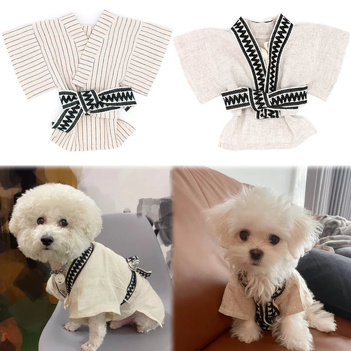 Linen cotton Korean pet costume