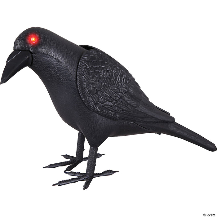 10.5" Animated Black Crow Decoration