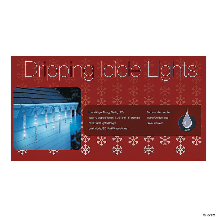 10 Dripping Icicle Holiday LED Lights