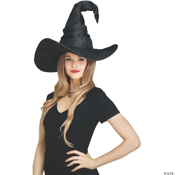 Adult Black Curved Cone Witch Hat