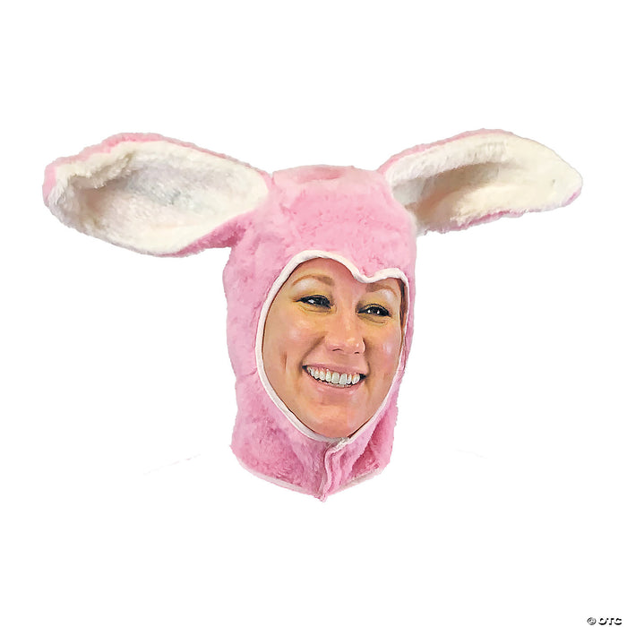 Soft White Bunny Hood for Adults