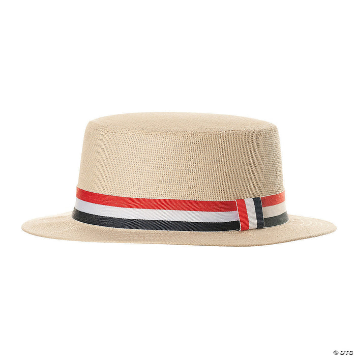 Adult Straw Hat with Flag Band
