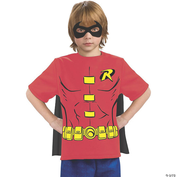 Boy's Robin Shirt with Cape Costume - Small