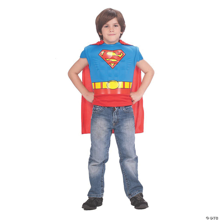 Boy's Superman Muscle Shirt Cape Costume