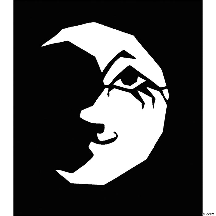 Crescent Moon with  Face Stencil