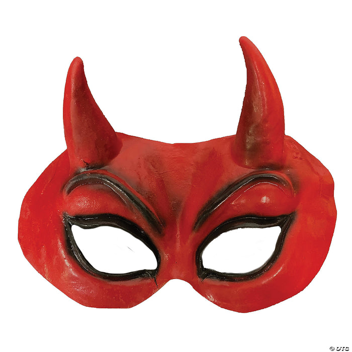 Devil Black Latex Half Mask