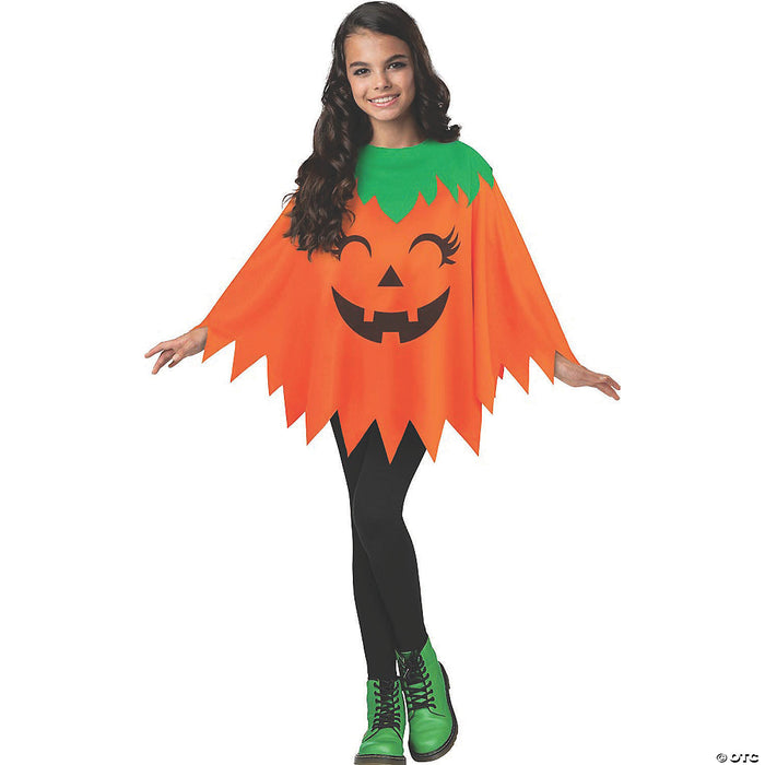 Kid's Pumpkin Poncho