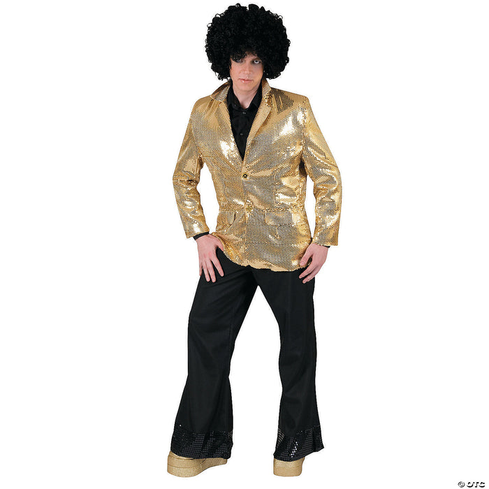 Men's Gold Disco Jacket Costume - Large