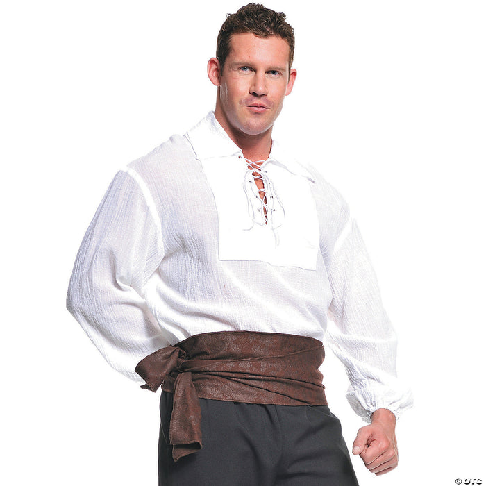Men's White Pirate Shirt Costume - Standard