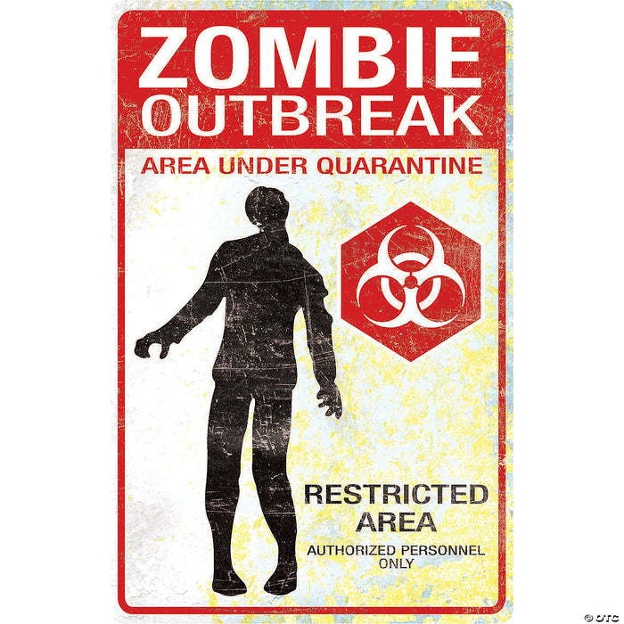 Metal Zombie Outbreak Sign