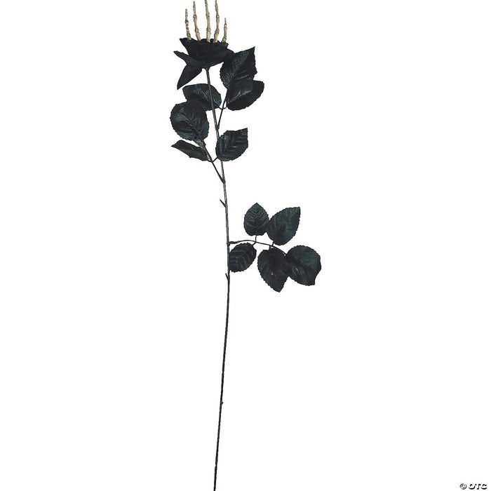 Skeleton Hand Black Rose Decoration