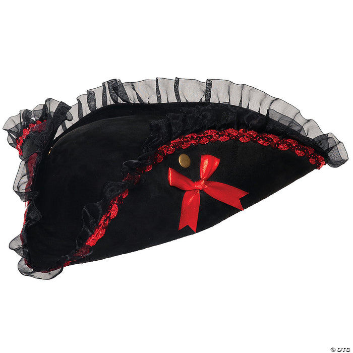 Elegant Tricorne Lace Pirate Hat for Adults