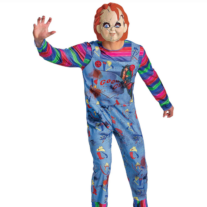 Experience the Terror: Chucky Deluxe Adult Costume for Ultimate Halloween Thrills