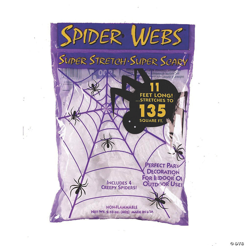 11' Stretchy White Spider Web Decoration - The Costume Shop your one stop costume shop!