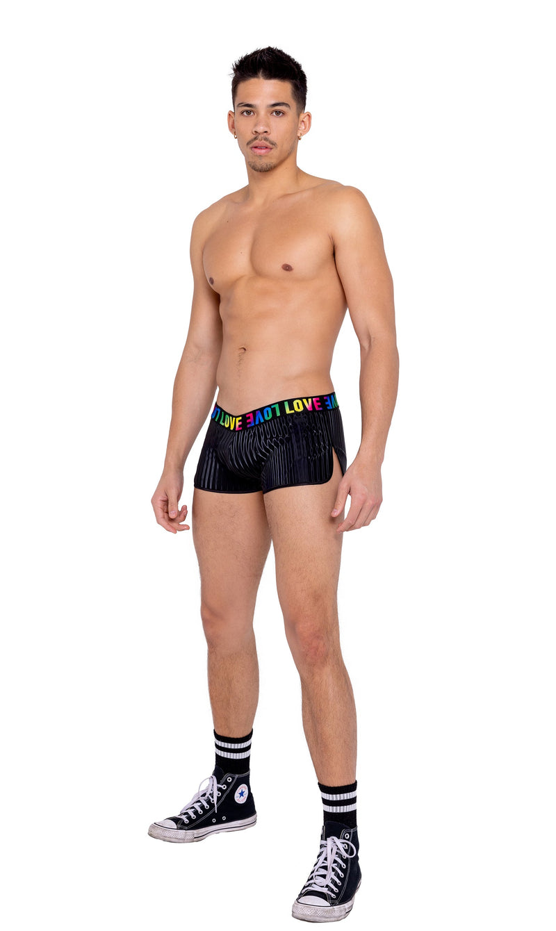 6152 - Men���s Pride Runner Shorts - Black/Multi / L - image 1