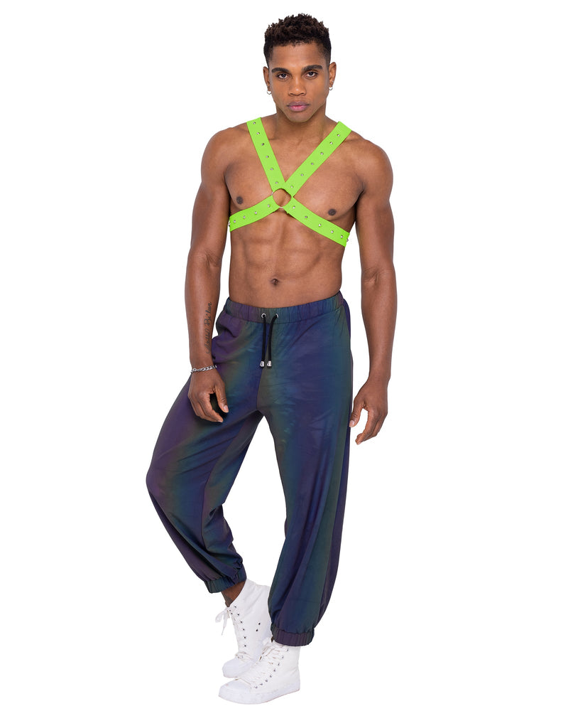 6326 - Mens Neon Green Glow In the Dark Harness - Green / L/XL - image 1