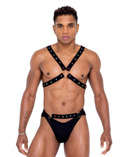 6340 - Mens Pride Criss-Cross Swim Briefs - Black/Multi / L - image 1