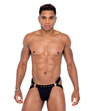 6339 - Mens Pride Jock Strap - Black/Multi / L - image 1