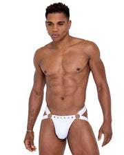 6339 - Mens Pride Jock Strap - Black/Multi / L - image 2