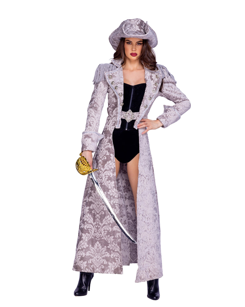 6386 - 3pc Deluxe Pirate Queen - Grey/Black / L - image 1