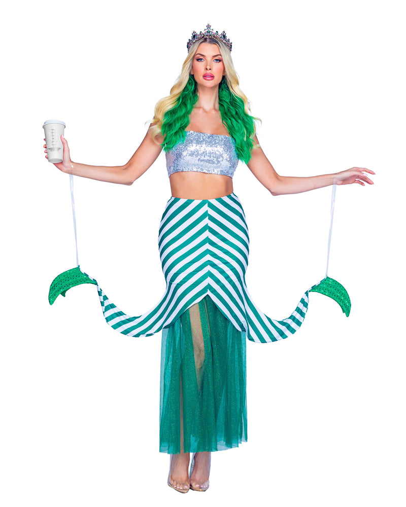 6389 - 2pc Starstruck Mermaid - Green/White/Silver / L - image 1
