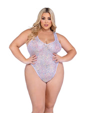6432 - Sequin Fishnet Romper - Black / L - image 2
