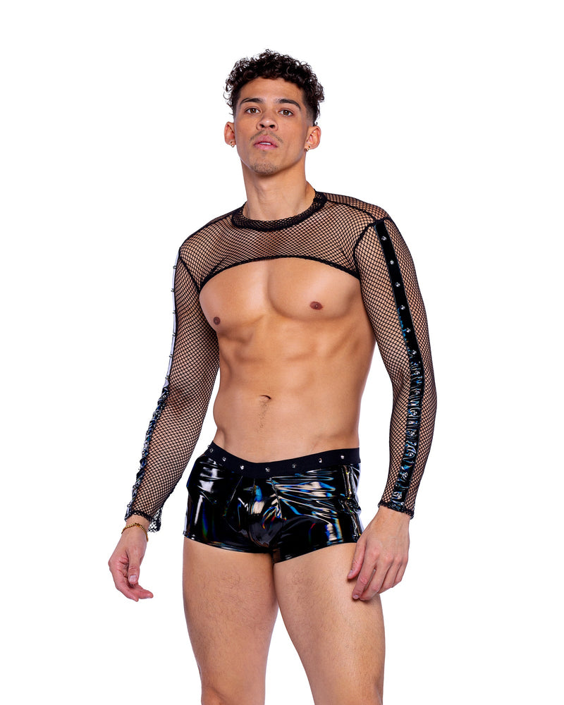 6513 - Vinyl with Iridescent Pint Shorts - Black/Multi / L - image 1