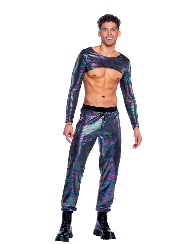 6532 - Rainbow Shimmer Camouflage Joggers - Black/Multi / L - image 1