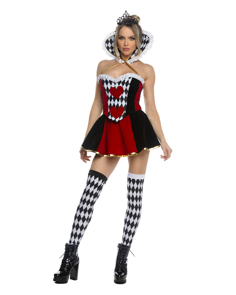 6557 - 4pc Wonderland Queen - Black/White/Red / L - image 1