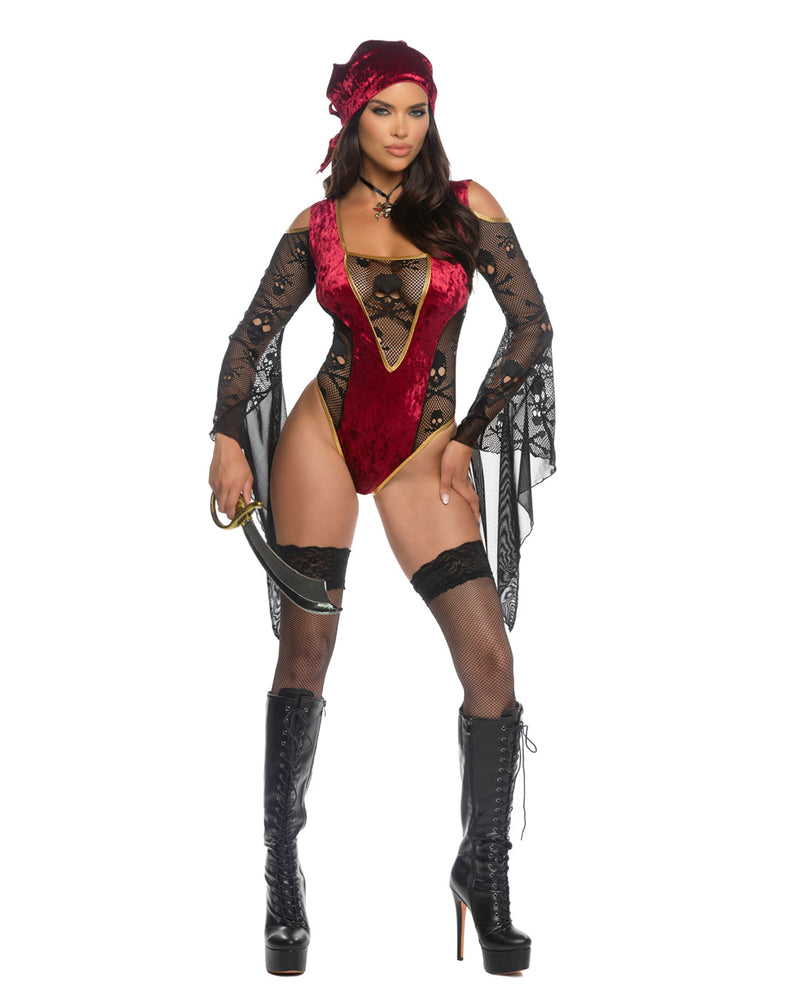 6600 - 3pc Treasure Chest Tease - Black/Burgundy / L - image 1