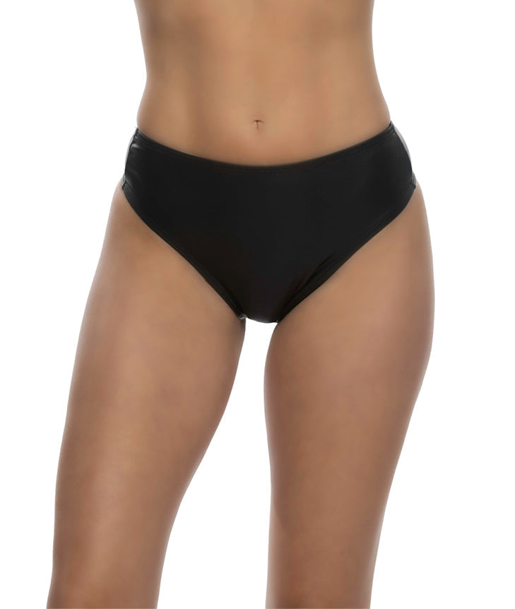 6629 - 1pc Brazilian Coated Spandex Shorts - Black / L - image 1