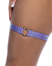 6659 - Shimmer Garter with Heart Shaped Hardware - Baby Blue / O/S - image 3