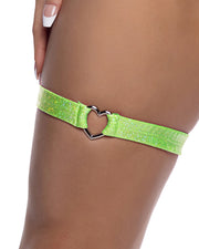 6659 - Shimmer Garter with Heart Shaped Hardware - Baby Blue / O/S - image 4