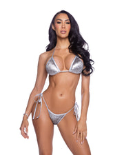6676 - 2PC Crushed Velvet Bikini Tie Set - Gold / O/S - image 3