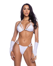 6684 - 2PC Bedazzled Strappy Breakaway Bikini Set with Rhinestone Detail - Black / O/S - image 1