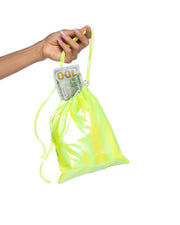 6729 - Metallic Iridescent Money Bag - Neon Yellow / O/S - image 1
