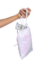 6729 - Metallic Iridescent Money Bag - Neon Yellow / O/S - image 3