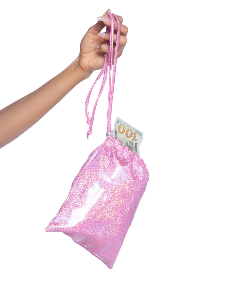 6730 - Shimmer Money Bag - Black / O/S - image 3