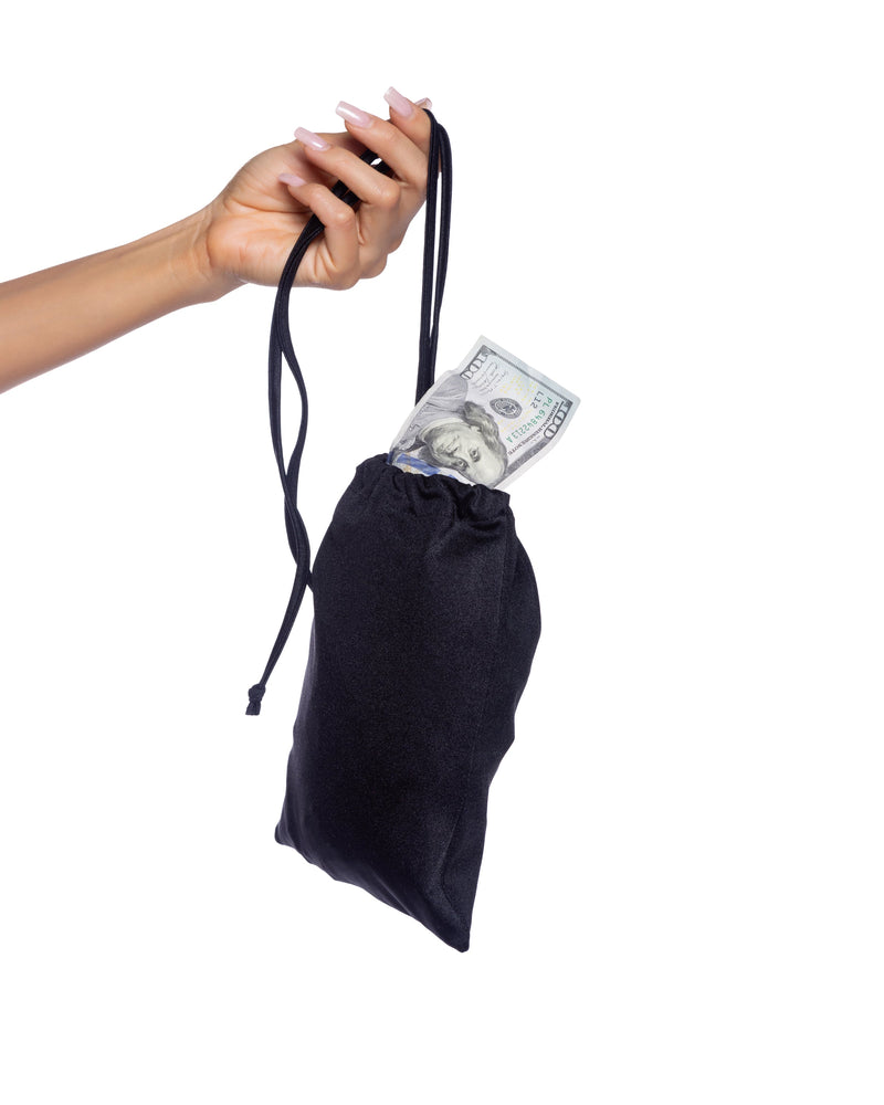 6731 - Spandex Iridescent Money Bag - Black / O/S - image 1