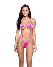 6743 - Holo Dot Velvet 1PC with Rings - Black / O/S - image 2