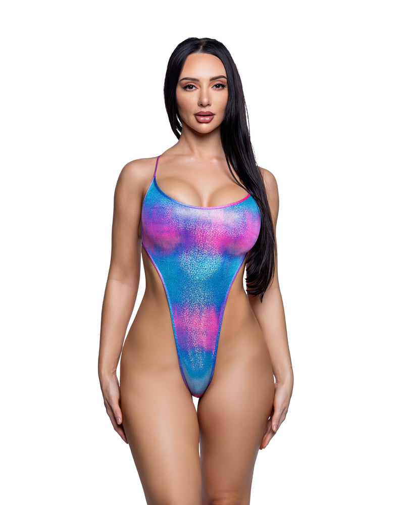 6754 - Shimmer String-Back Bodysuit - Black / O/S - image 2