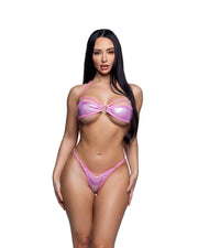 6783 - 2PC Shimmer Bandeau Bikini Set - Baby Blue / O/S - image 3