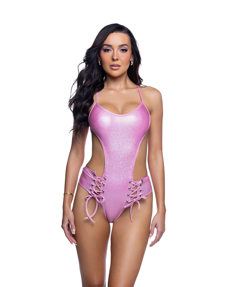 JR285 - Lace-up Bodysuit - Black / L/XL - image 2