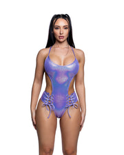 JR285 - Lace-up Bodysuit - Black / L/XL - image 3