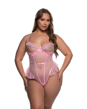 LI1015 - Peek-A-Boo Bliss Teddy - Pink / L/XL - image 2