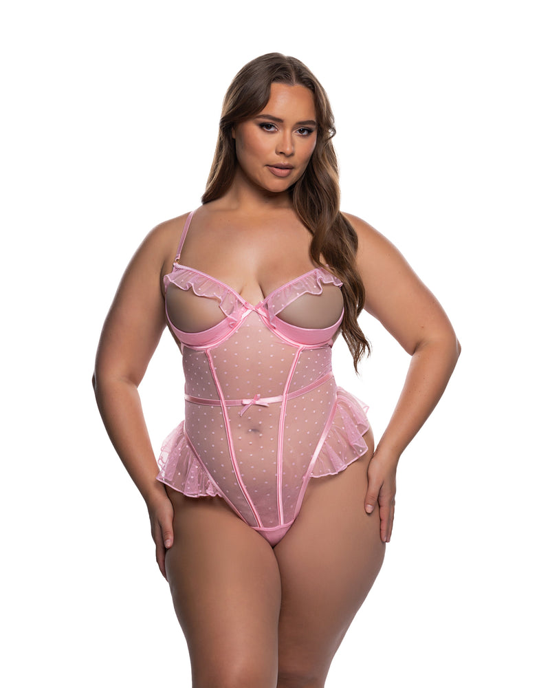 LI1015 - Peek-A-Boo Bliss Teddy - Pink / L/XL - image 2