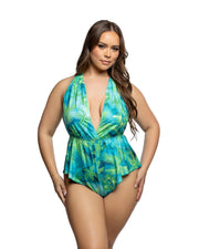 LI1027 - Tropical Dream Romper - Green/Blue / L/XL - image 2