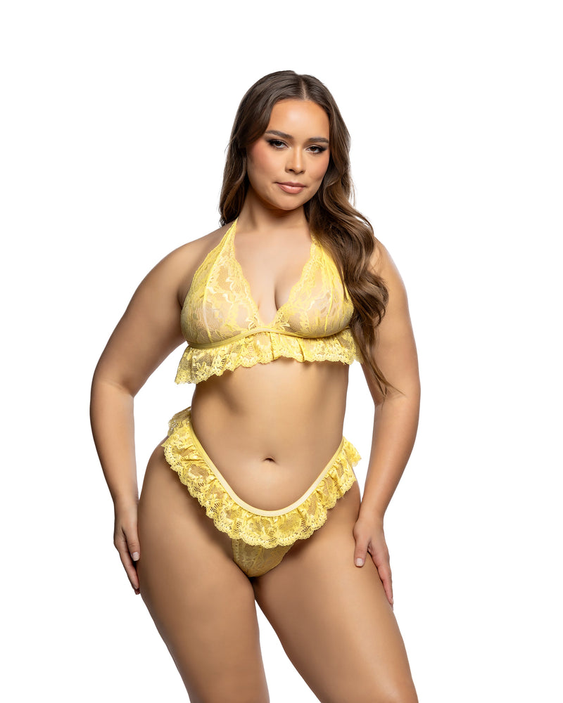 LI1031 - Lacy Sweet Flutter 2pc Set - Teal / L/XL - image 2