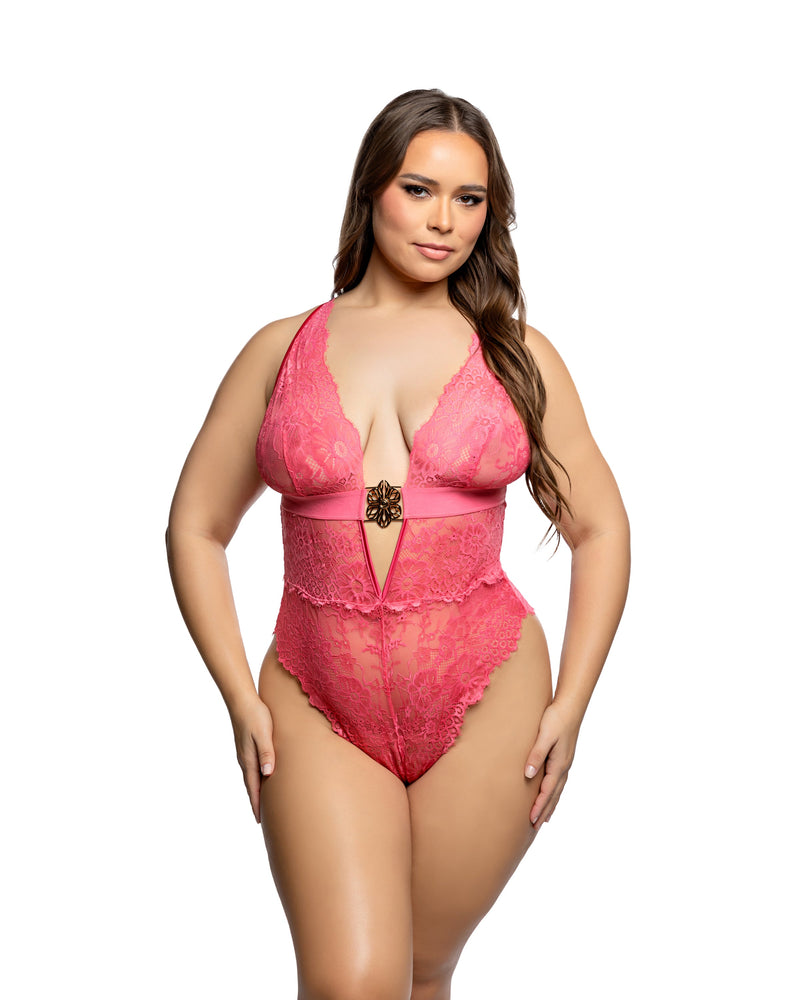 LI1050 - Infinite Lace Teddy - Coral / L/XL - image 2