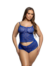 LI1075 - Infinite Lace Teddy - Blue / L/XL - image 1